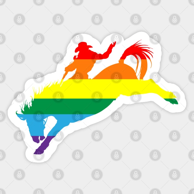 Bronco Rider 1: Pride Flag Sticker by ziafrazier